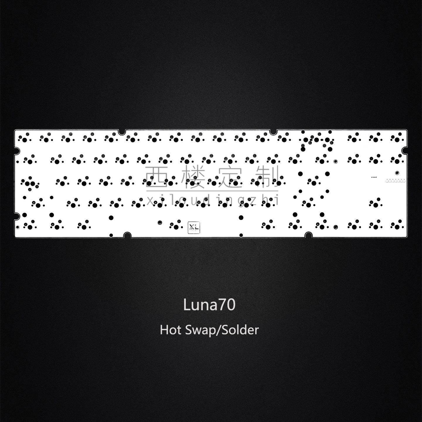Hot Swap Pcb - Luna70 klavye için 1.6mm flexcut olmayan