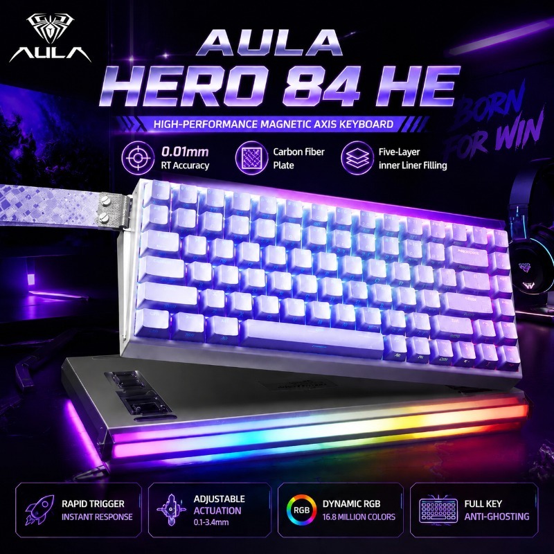 Gaming Keyboard Magnetic Switches - AULA HERO84 Manyetik Oyun Mekanik Klavyesi