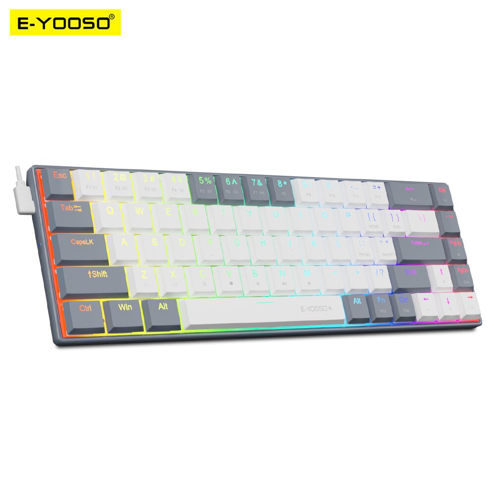 Gaming Keyboard Bundle - E-YOOSO A68 RGB Mini Ince USB