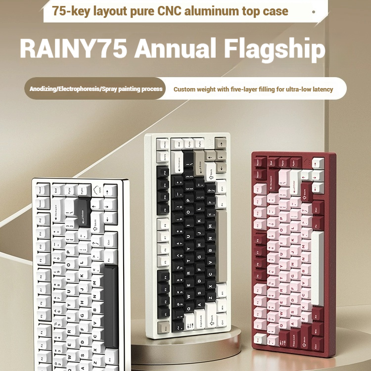 Gaming Keyboard Wireless - Kablosuz Bluetooth RAINY75 Özelleştirilmiş Oyun Klavyesi