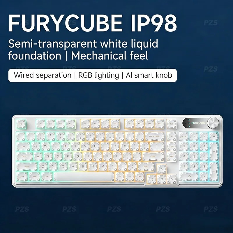 Gaming Keyboard Ip98 - FURYCUBE IP98 Kablolu Klavye RGB Yarı