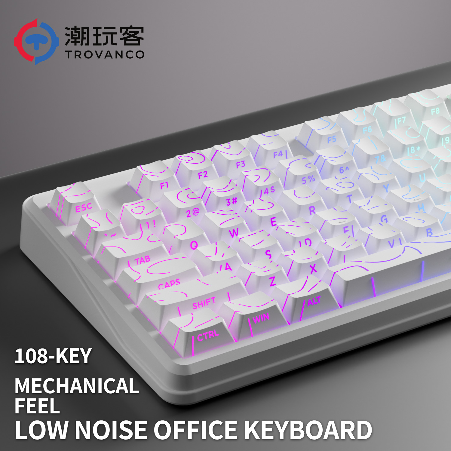 Gaming Keyboard No Noise - V108 Pro Kablolu ve Kablosuz Klavye