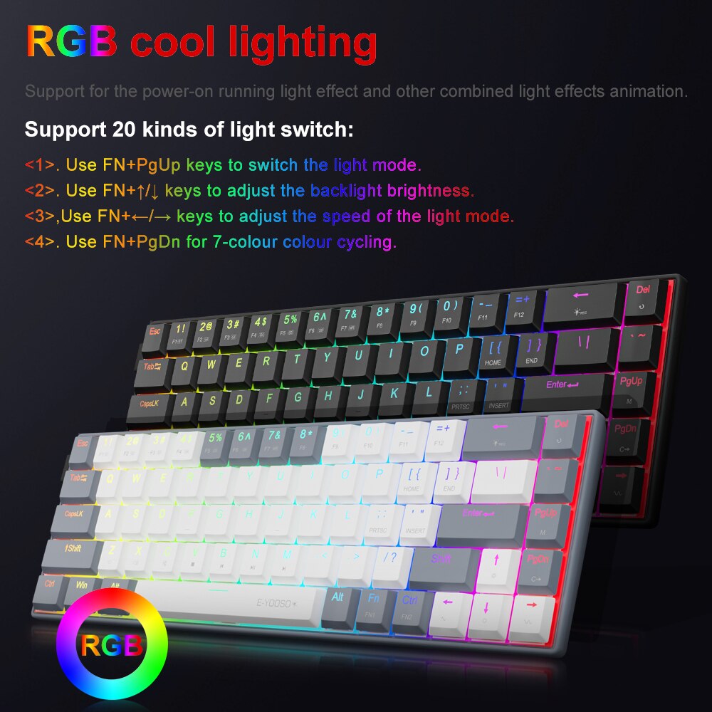 E-YOOSO A68 RGB Mini Ince USB  - Gaming Keyboard Bundle incelemesi ve fiyatı
