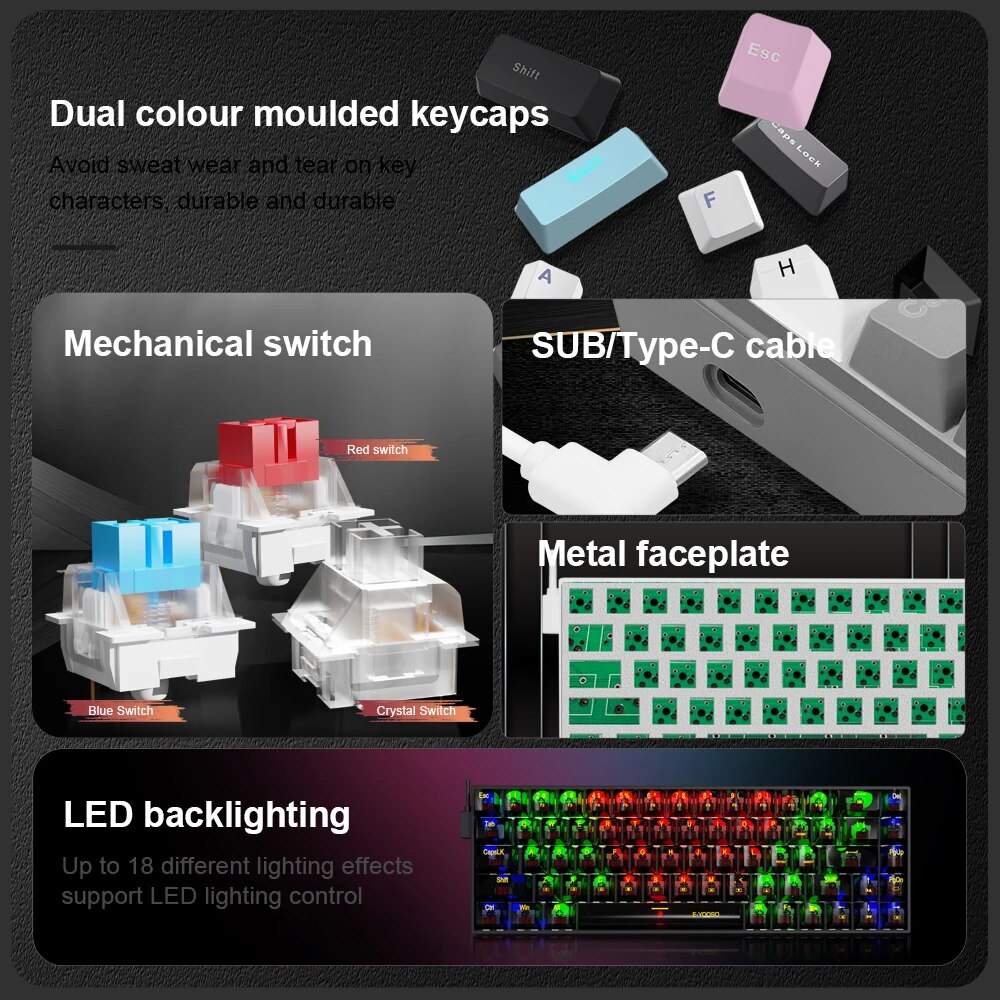 E-YOOSO Z686 USB Mini ince mek - Gaming Keyboard E Yooso incelemesi ve fiyatı