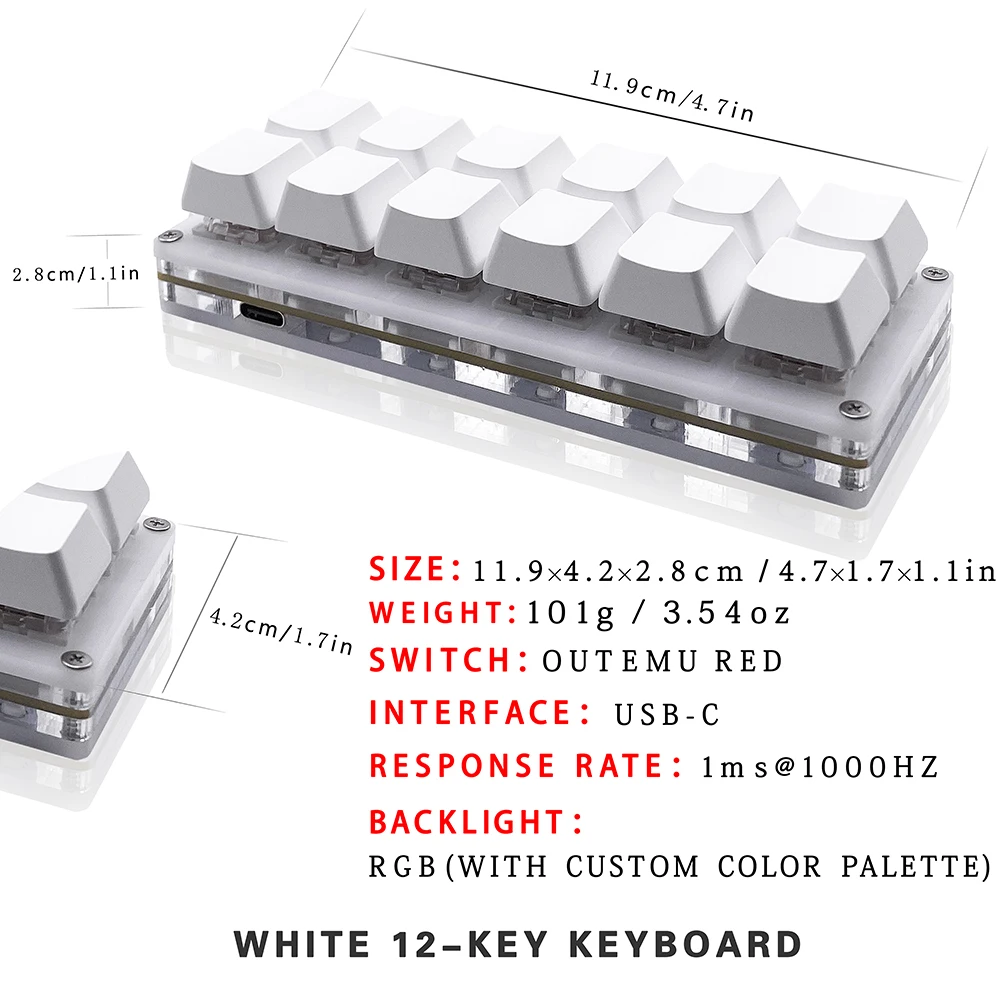 12 Tuşlu Mini Oyun Mekanik Oyu - Gaming Keyboard 1 Hand incelemesi ve fiyatı