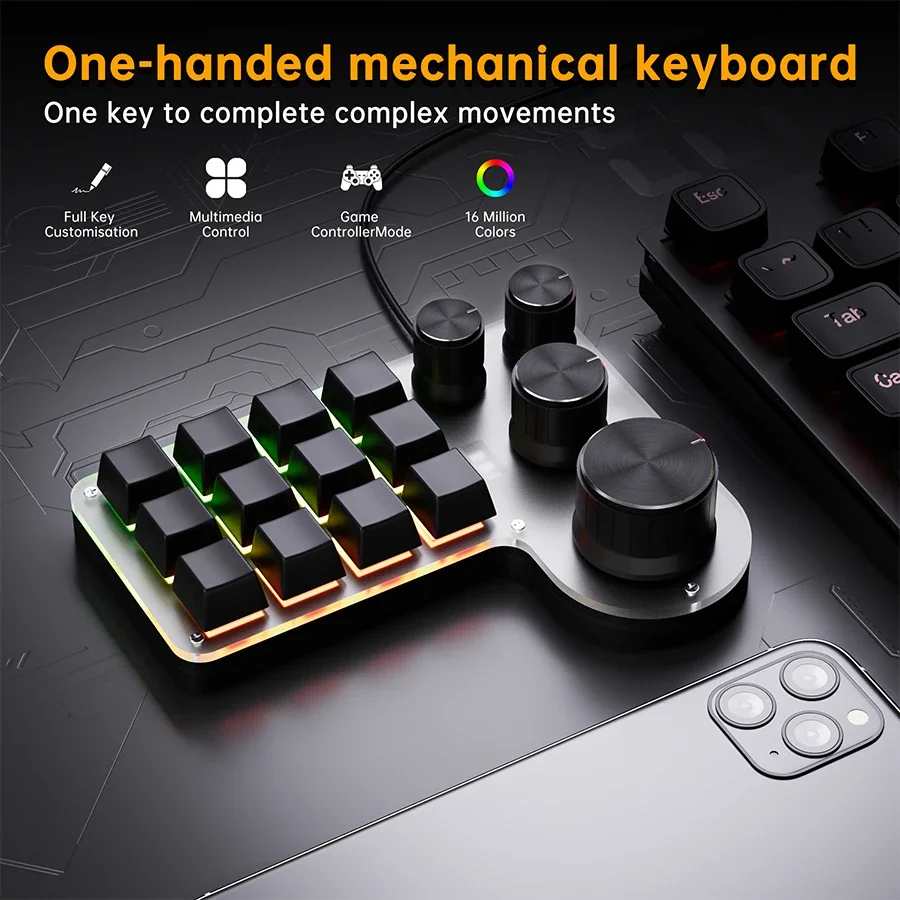 3 Mod 12 Tuşlu Mekanik Klavye  - Gaming Keyboard 1 Hand incelemesi ve fiyatı
