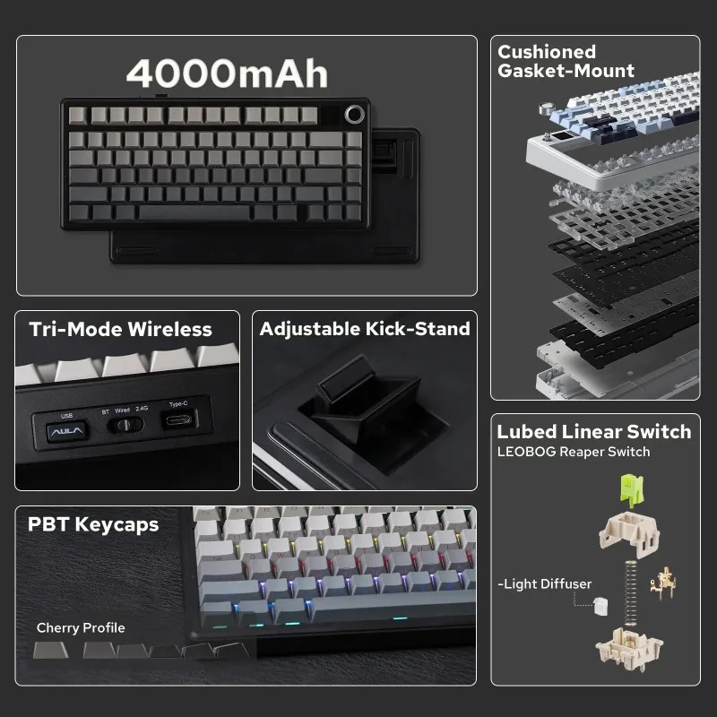 AULA F75 Max Mekanik Klavye %7 - Gaming Keyboard Wireless incelemesi ve fiyatı