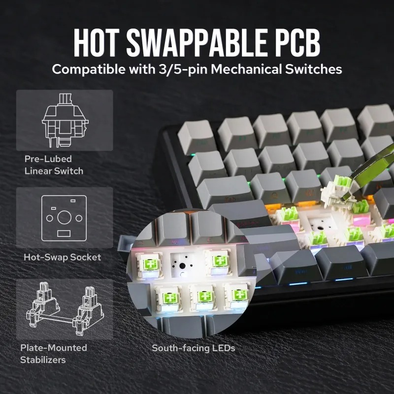 AULA F75 Max Mekanik Klavye %7 - Gaming Keyboard Wireless incelemesi ve fiyatı