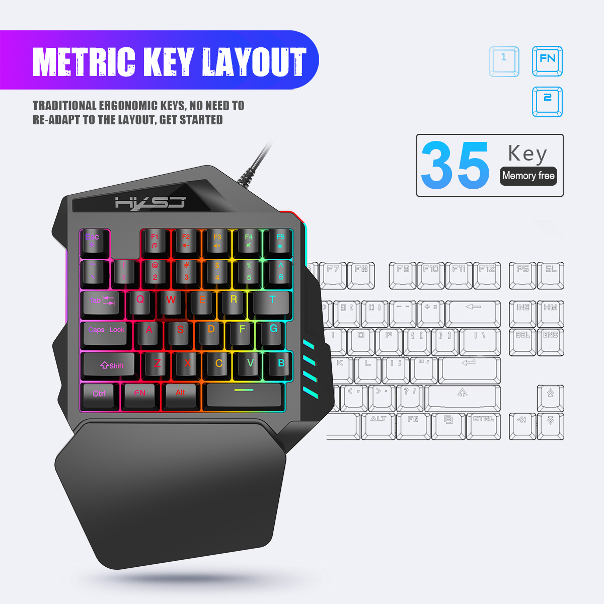 En iyi satış 35 Tuşlu Film Mem - Gaming Keyboard 1 Hand incelemesi ve fiyatı