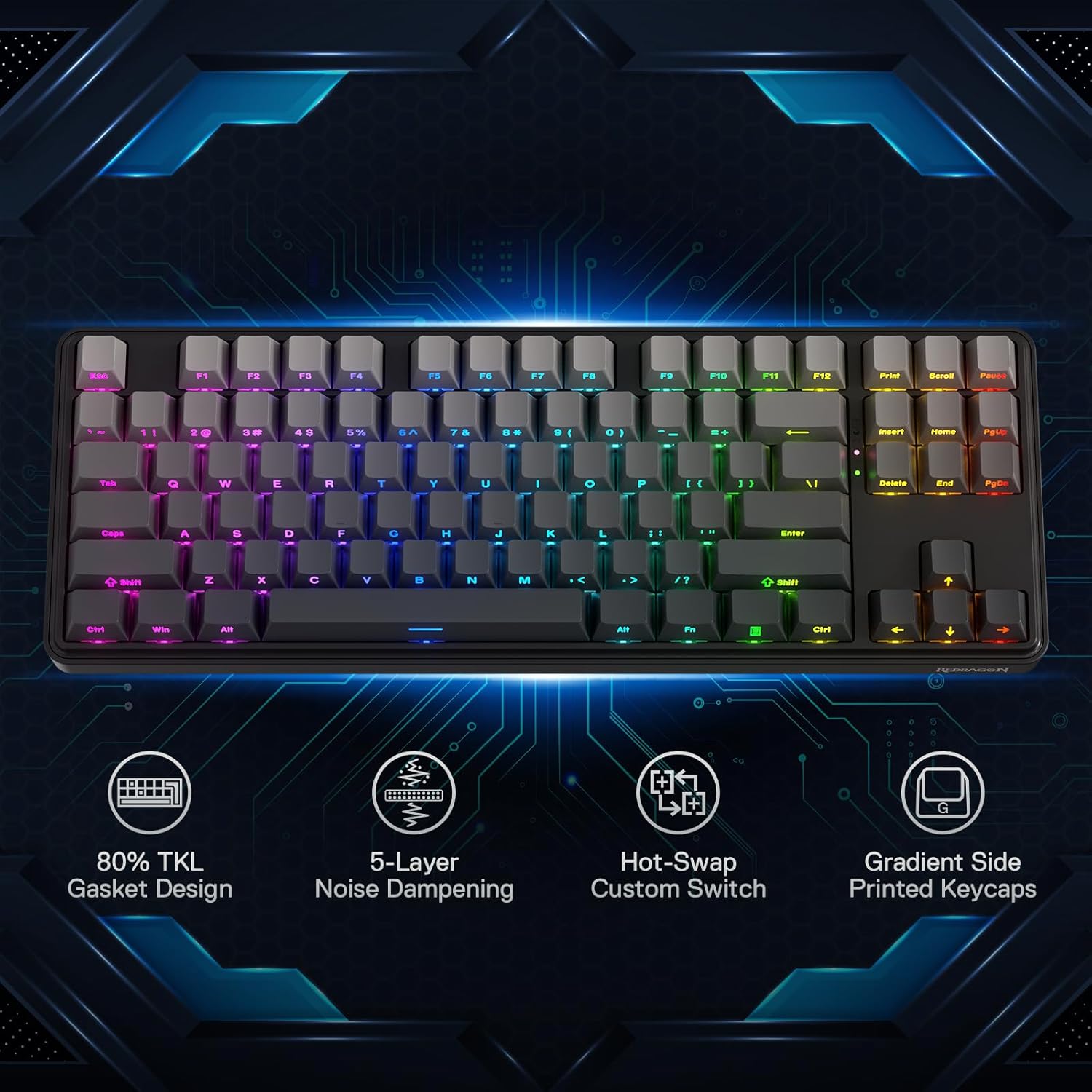 Redragon K707 PRO GB 80% Conta - Gaming Keyboard No Noise incelemesi ve fiyatı